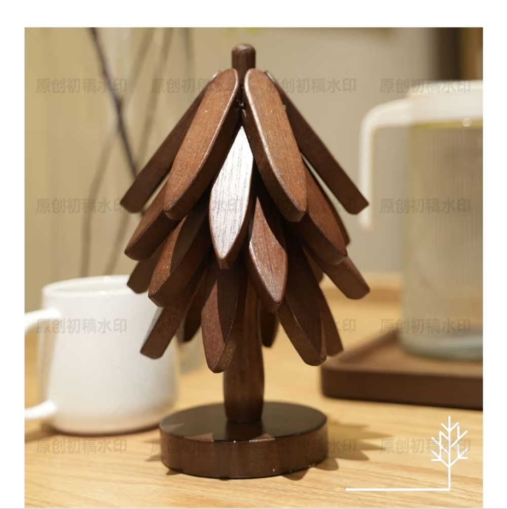 4 Piece Wood Trivet - Picture 4 of 8